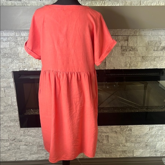 Briggs New York Coral linene blend sheath Dress size Large - Picture 7 of 10